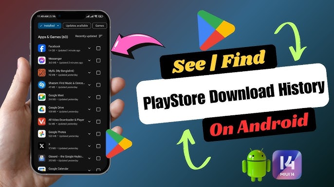 See Download History on Google Play Store